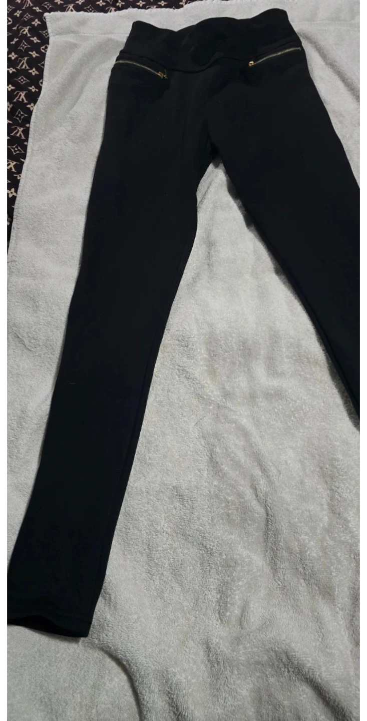 Black Streetwear Society Zipper Detail Leggings - Size Medium - photo 2