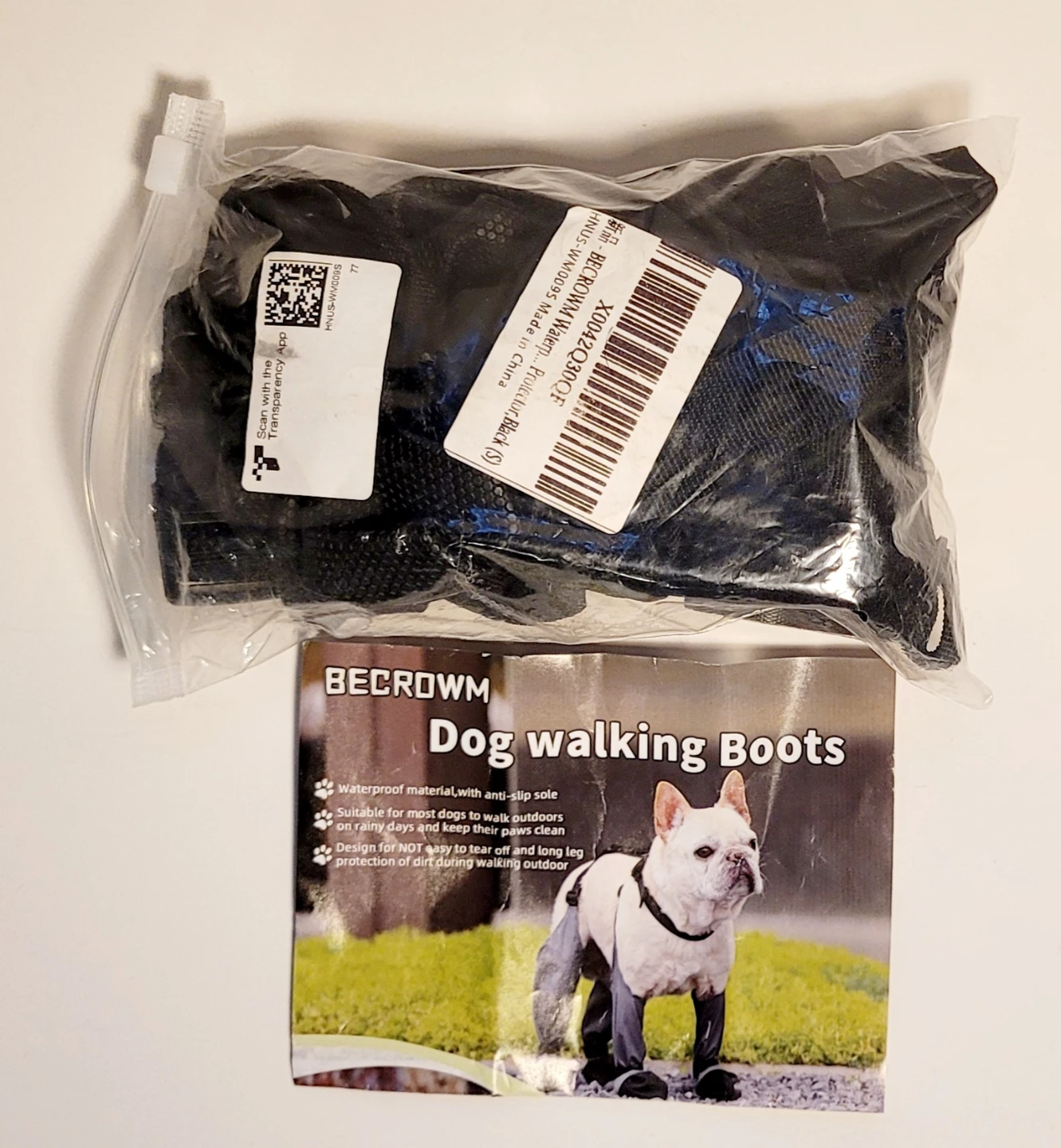 Dog Walking Boots Size Small - Black