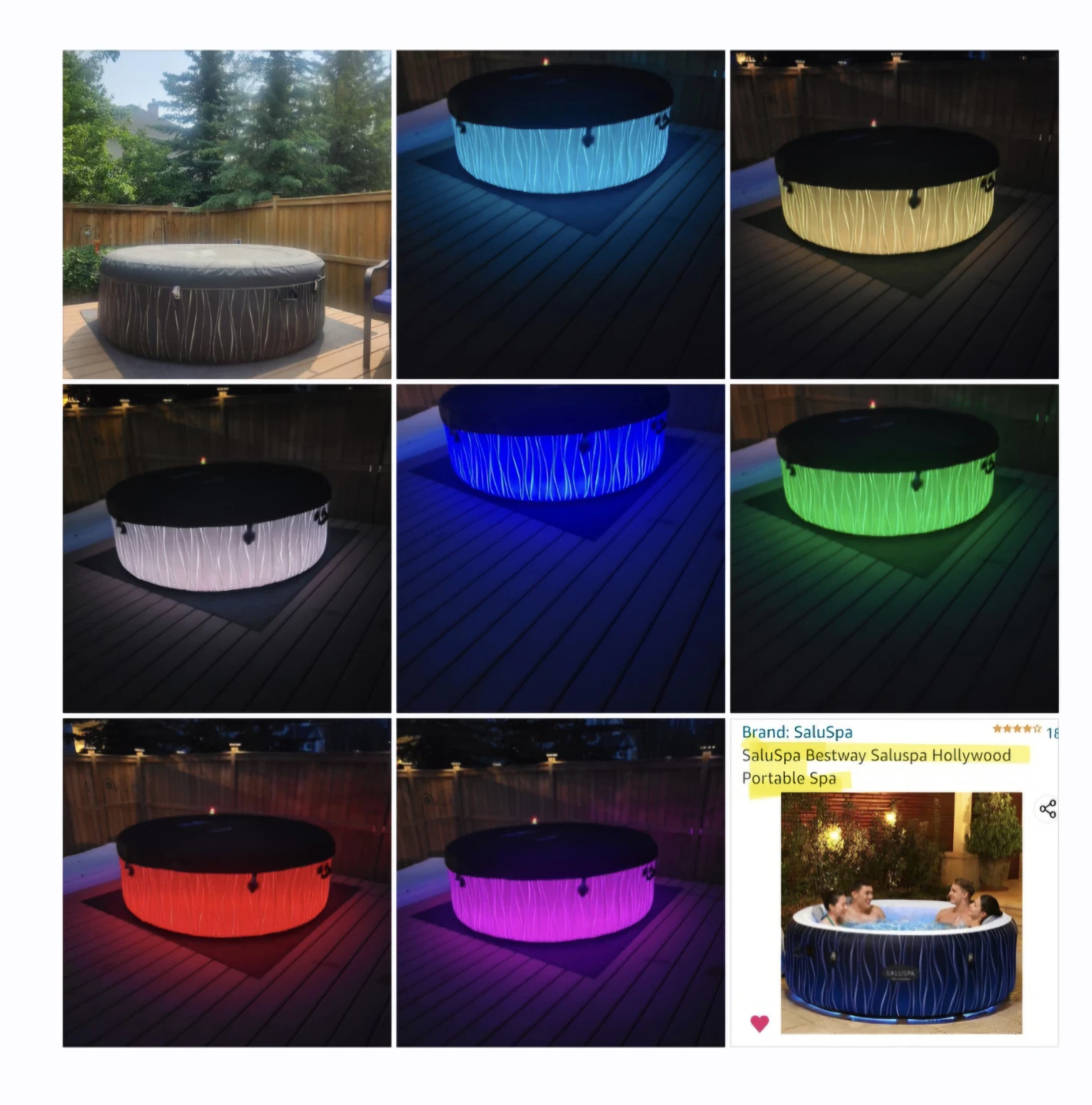 Bestway SaluSpa Hollywood AirJet Inflatable Hot Tub 4-6 Person