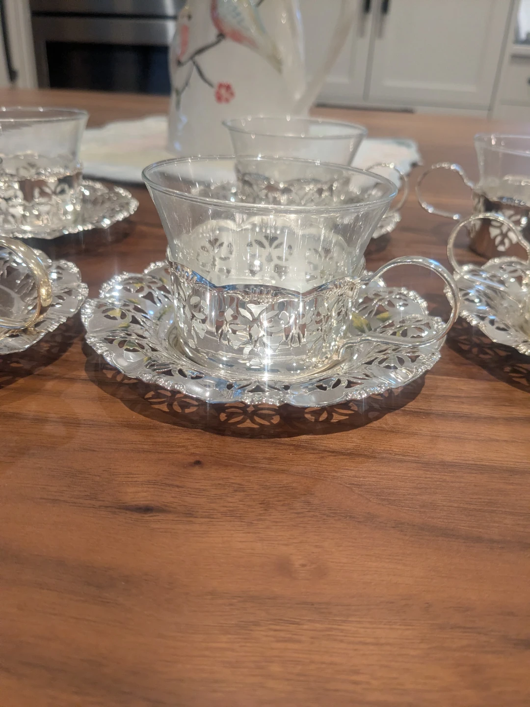 BMF Silverplated Tea Cups and Saucers Set - photo 2