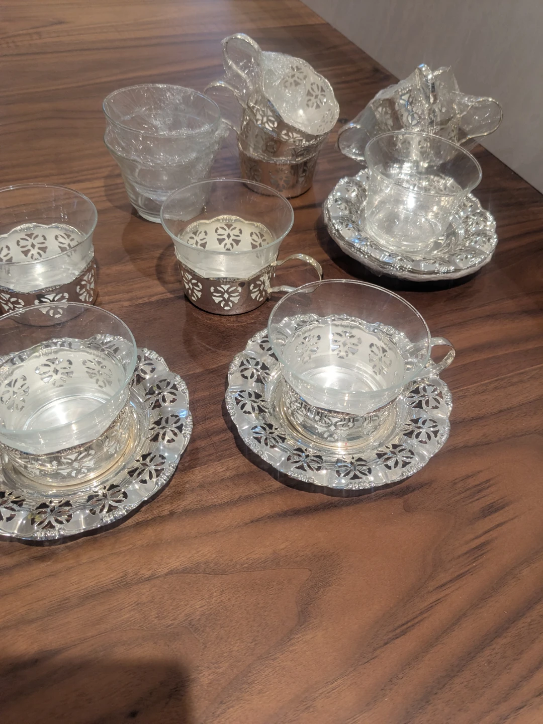 BMF Silverplated Tea Cups and Saucers Set - photo 4