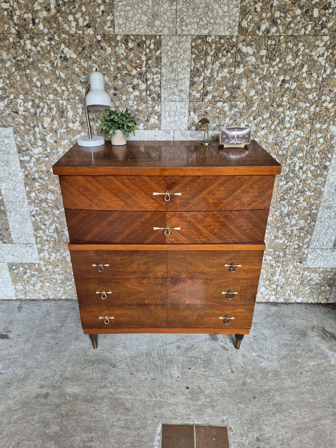 Gorgeous Mid-Century Modern Walnut 5 Drawer Dresser - photo 2