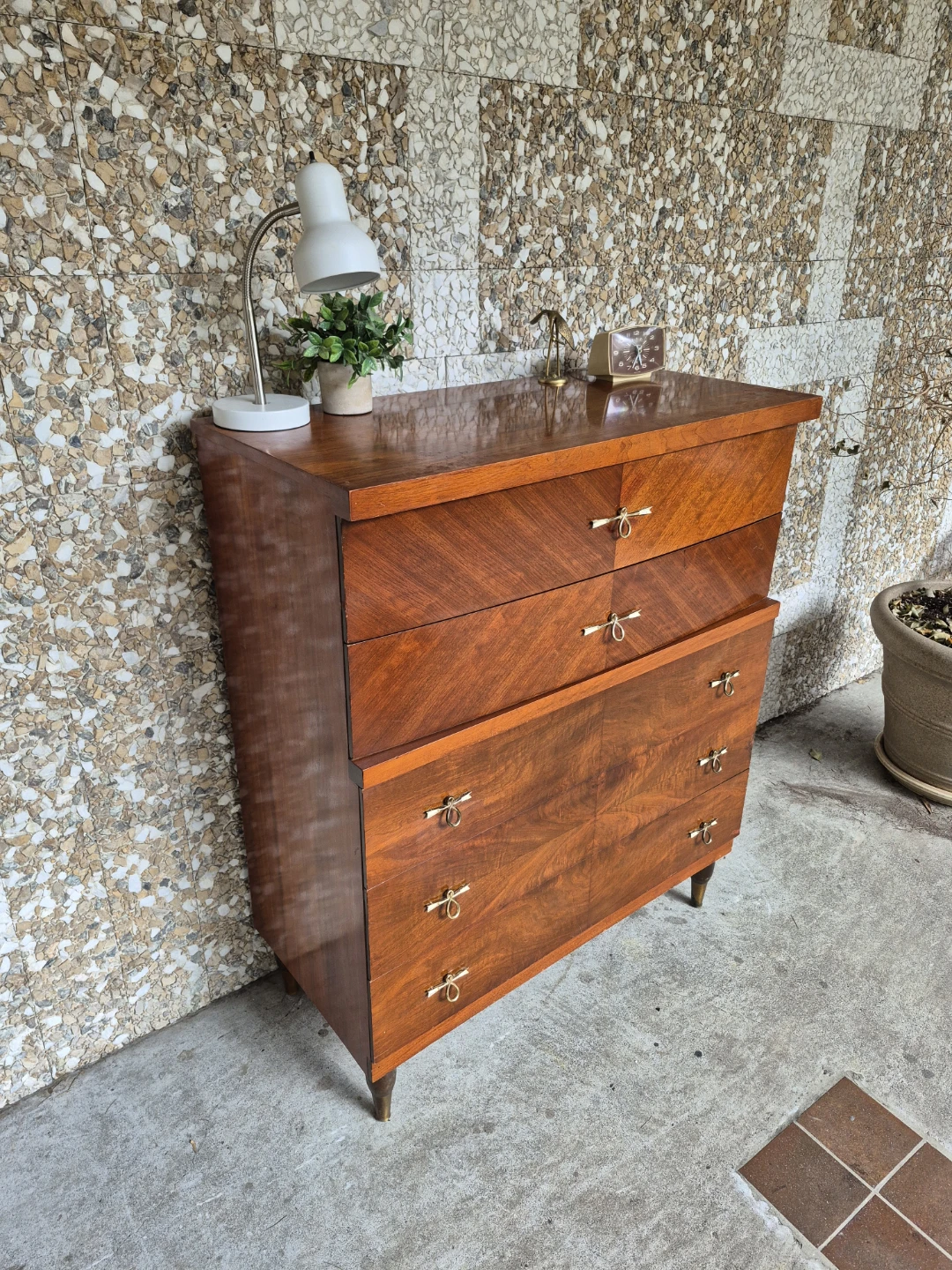 Gorgeous Mid-Century Modern Walnut 5 Drawer Dresser - photo 4