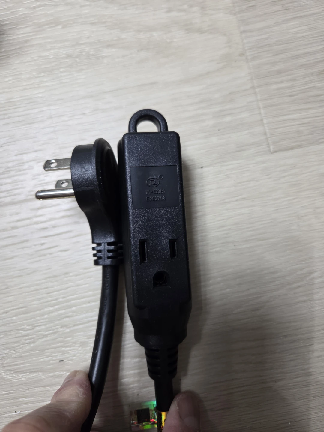 Black 3-Outlet Extension Cord Adapter - photo 3
