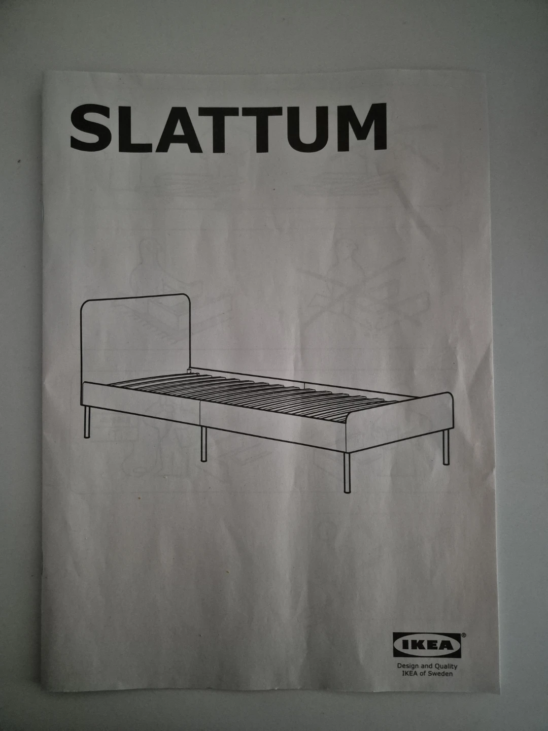 IKEA SLATTUM Upholstered Twin Bed Frame and mattress - photo 5