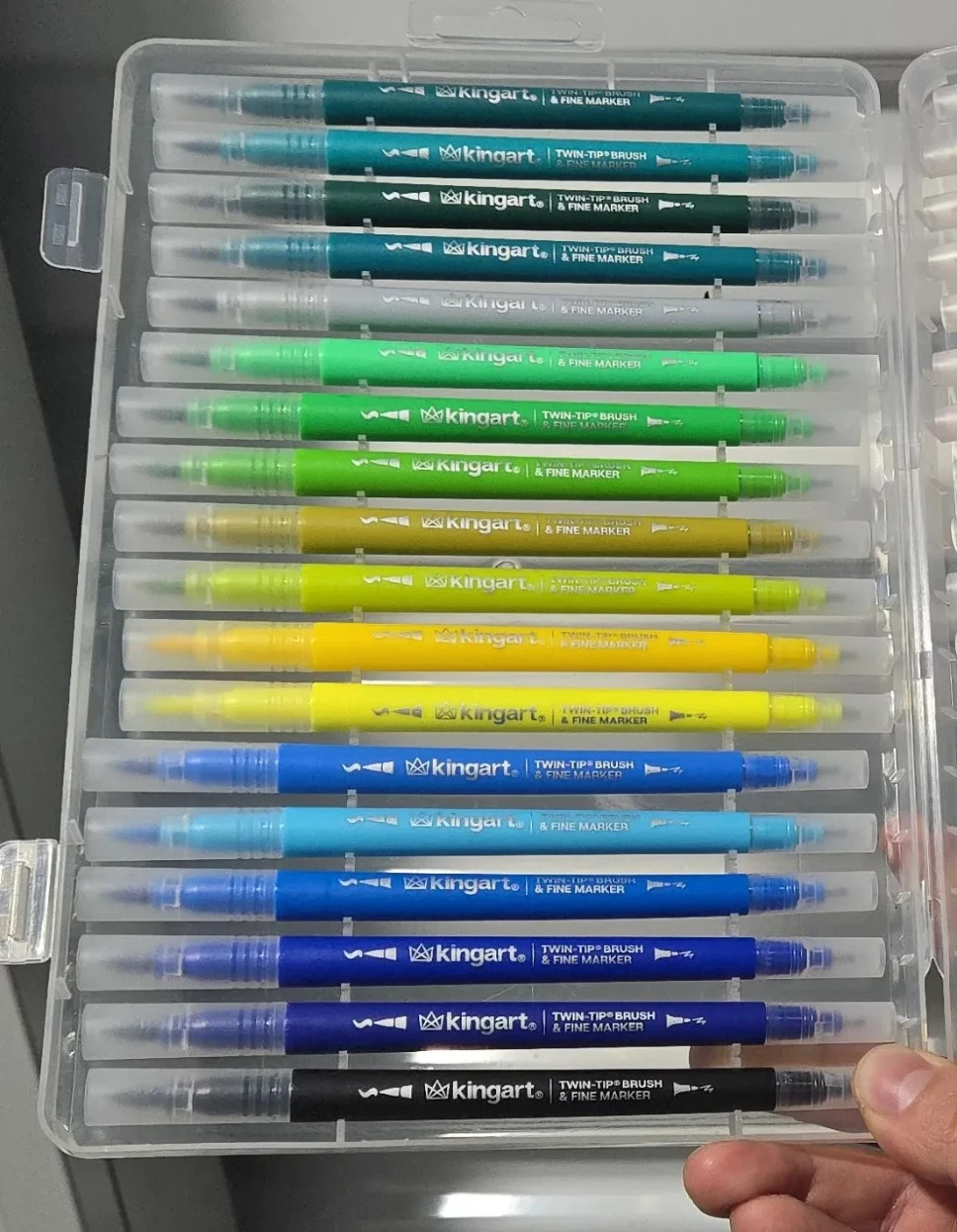 Kingart Twin-Tip Brush & Fine Marker Set