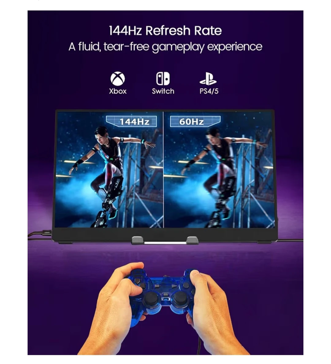 17.3" 144Hz FHD 1080P Portable Monitor with HDR - photo 4