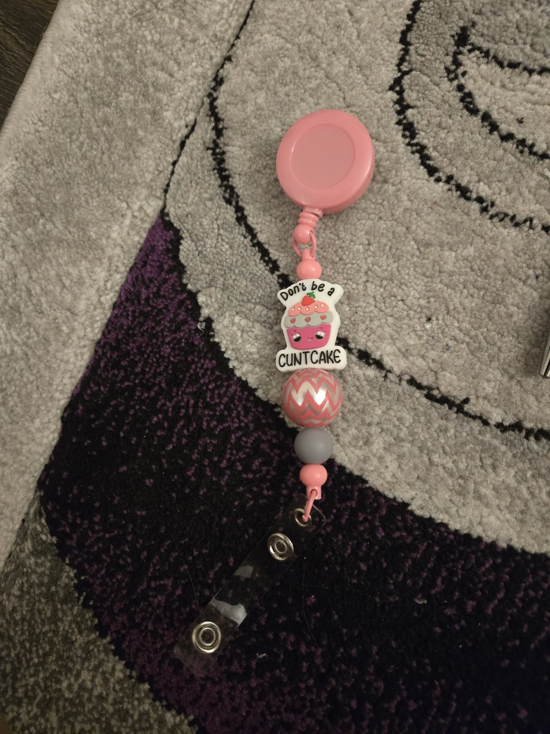 Pink Cupcake "Don't be a Cuntcake" Badge Reel