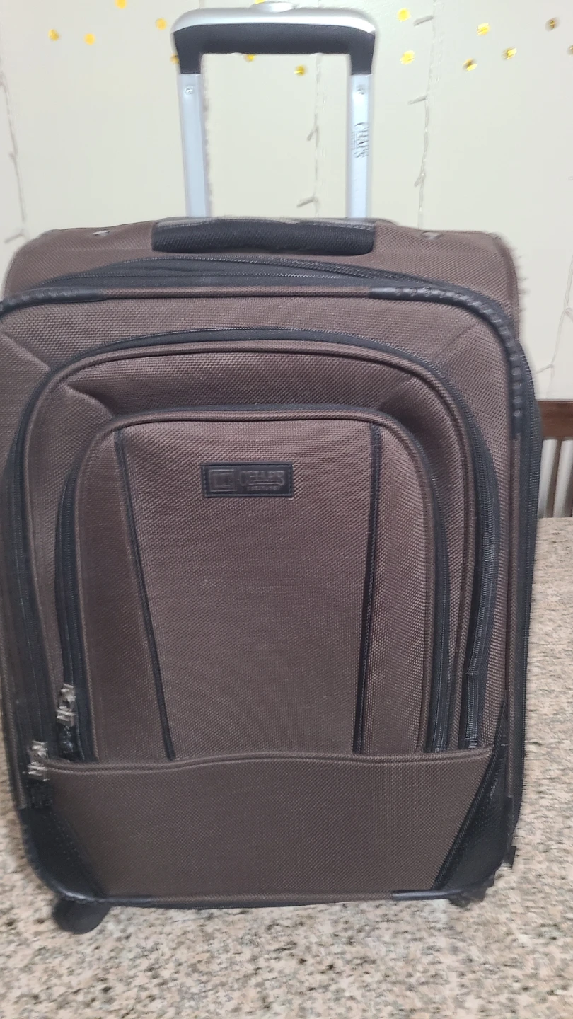 Chaps Brown Rolling Suitcase Luggage