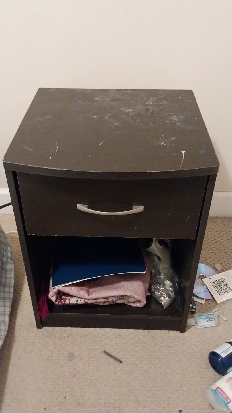 2 Dark Brown Nightstands with Drawer