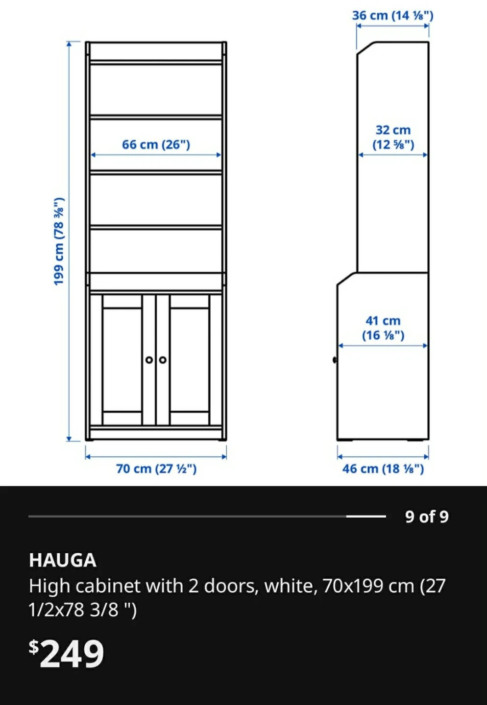 IKEA HAUGa High Cabinet - White - photo 2