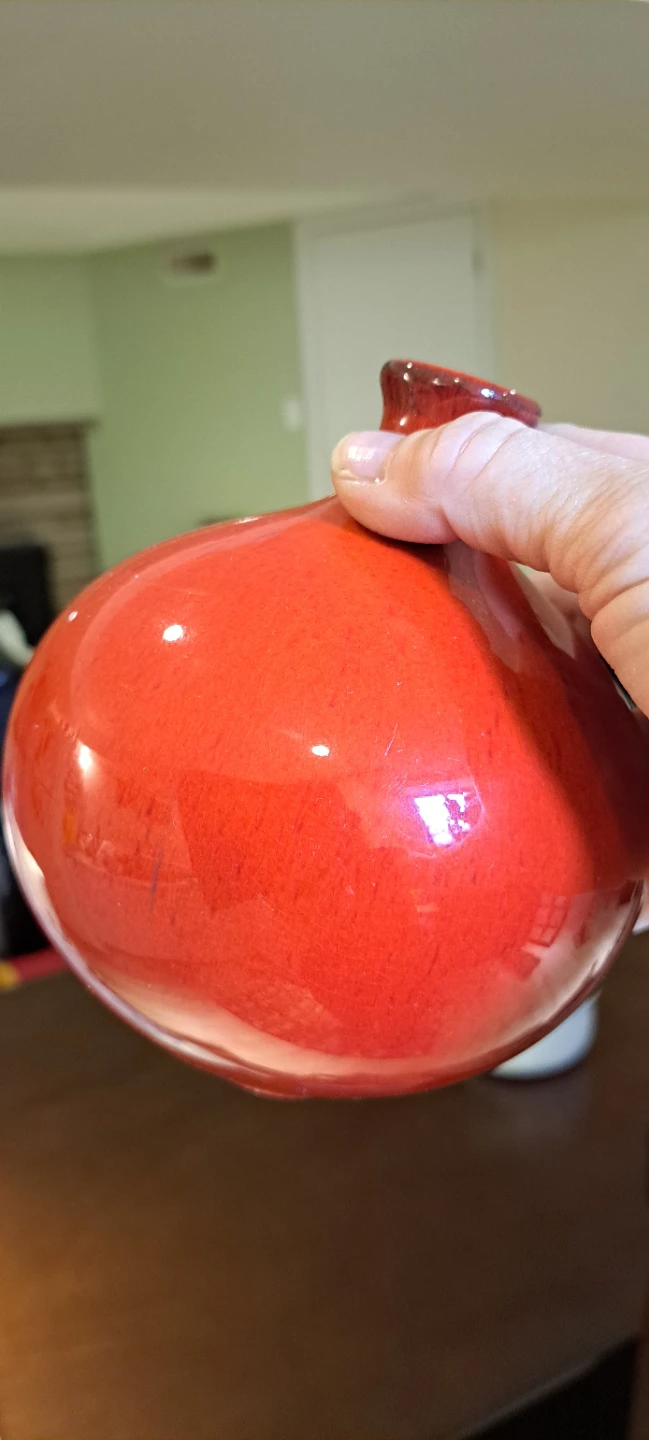 Red Ceramic Vase by Medalta Potteries - photo 2