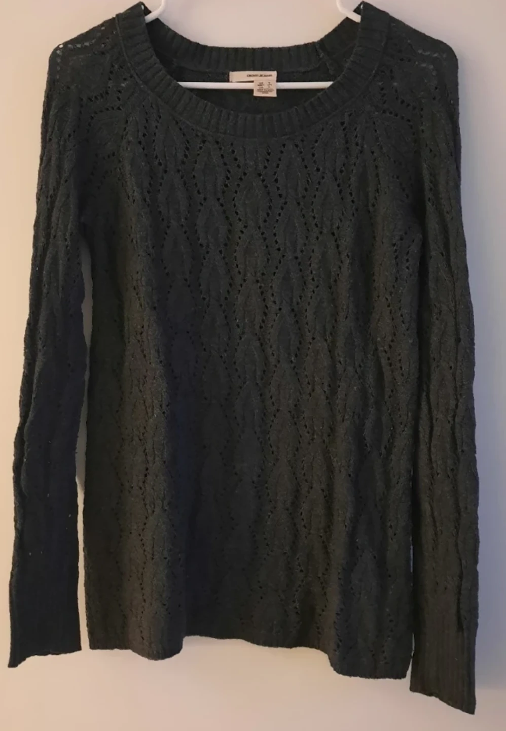 DKNY Jeans Women's Small Cable Knit Sweater - Dark Grey