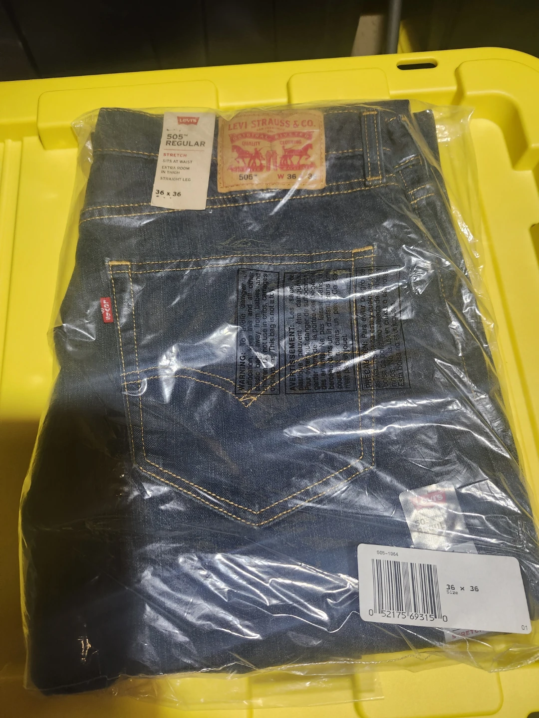 Levi's 505 Regular Straight Leg Jeans - W 36 x 36