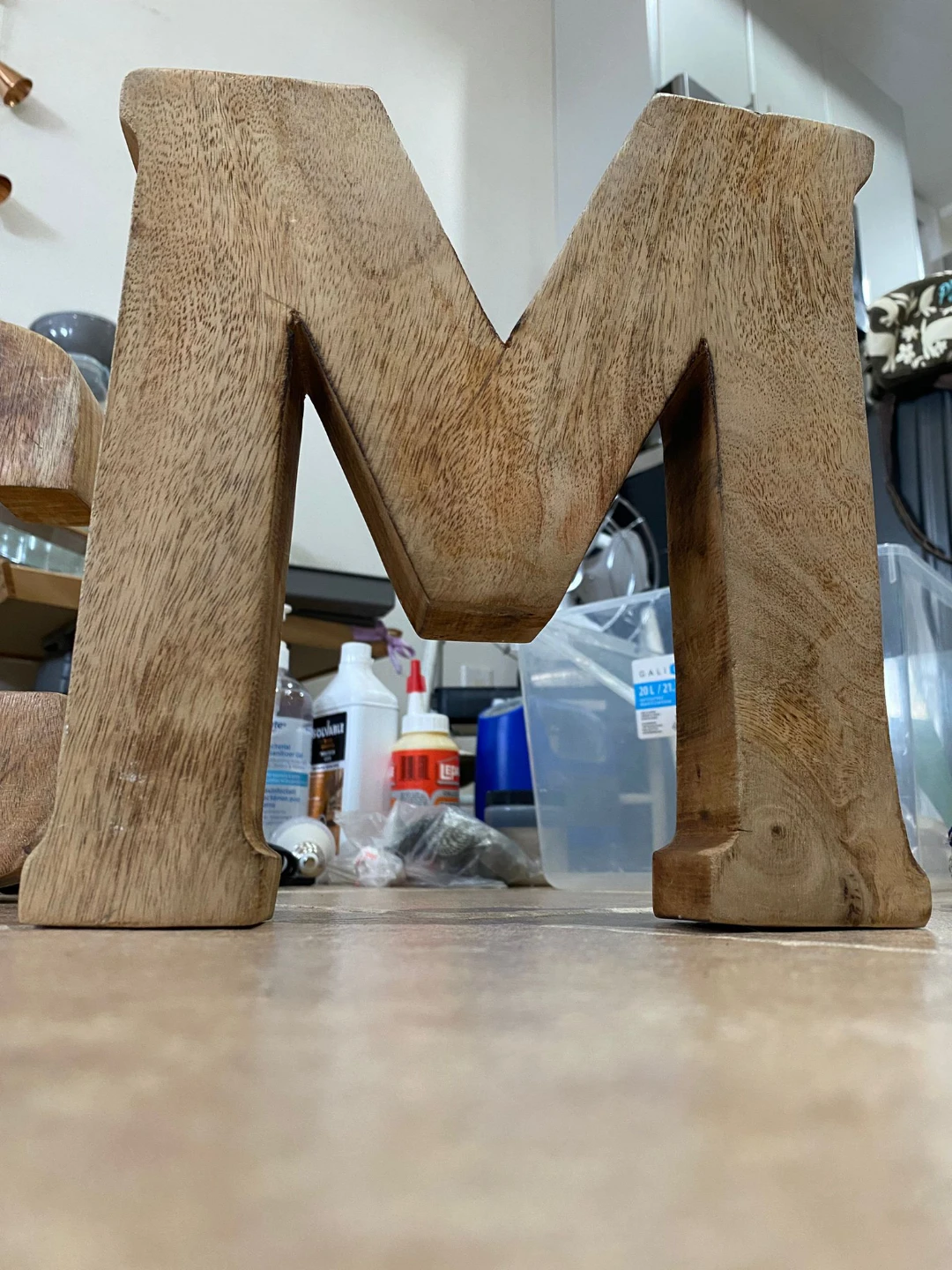 Wooden Letters M C with Photo Frame