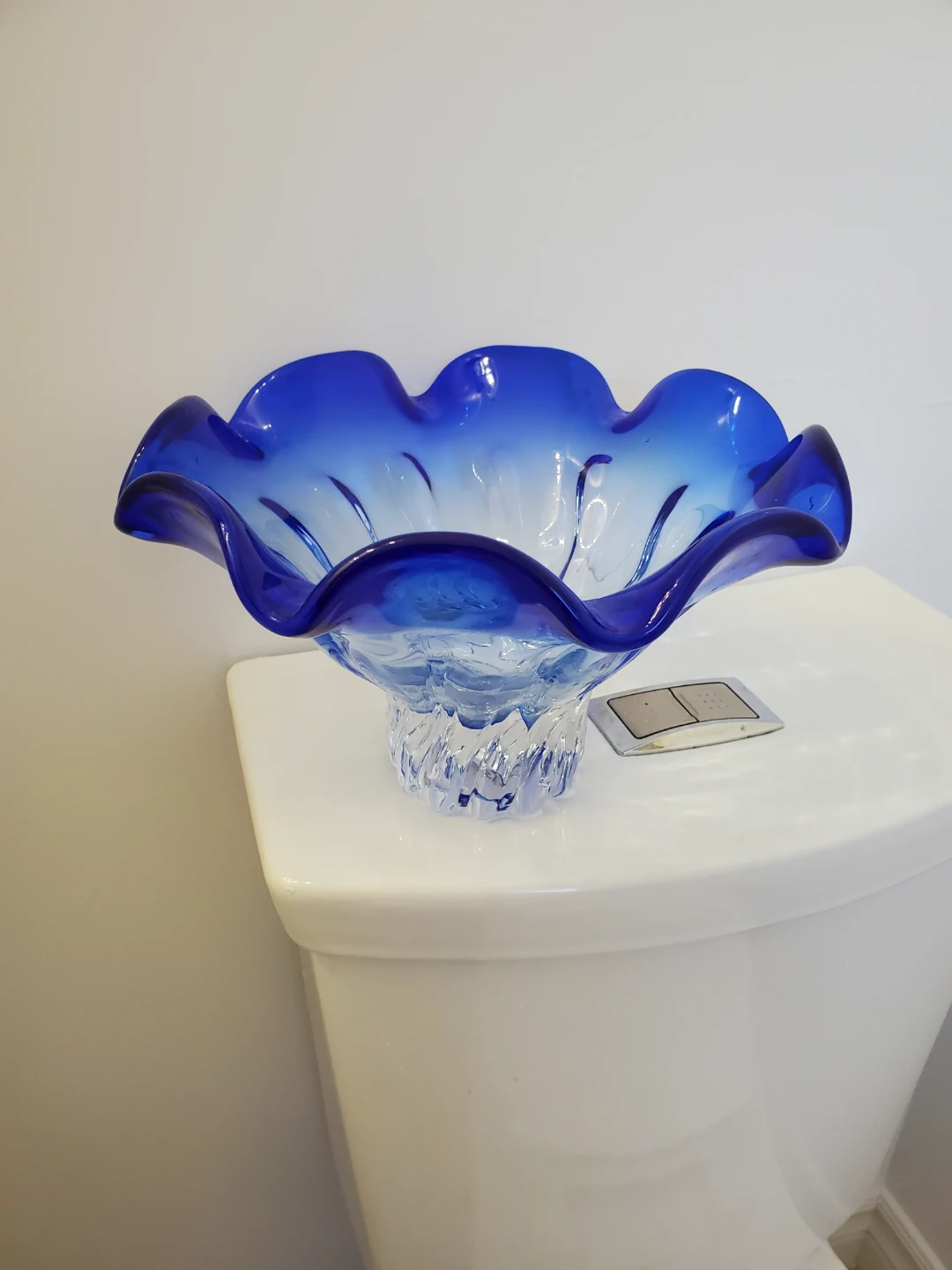 Blue Glass Decorative Bowl
