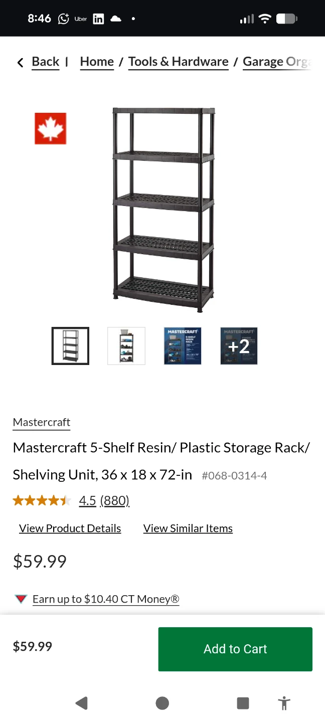 Mastercraft 5-Shelf Resin Storage Rack - Shelving unit Plastic - photo 2