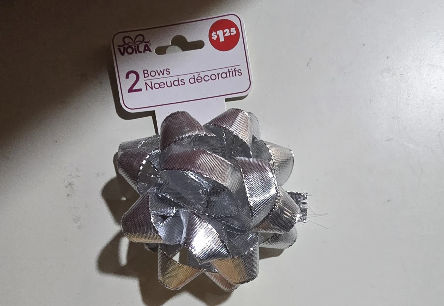 Voila 2 Silver Decorative Bows