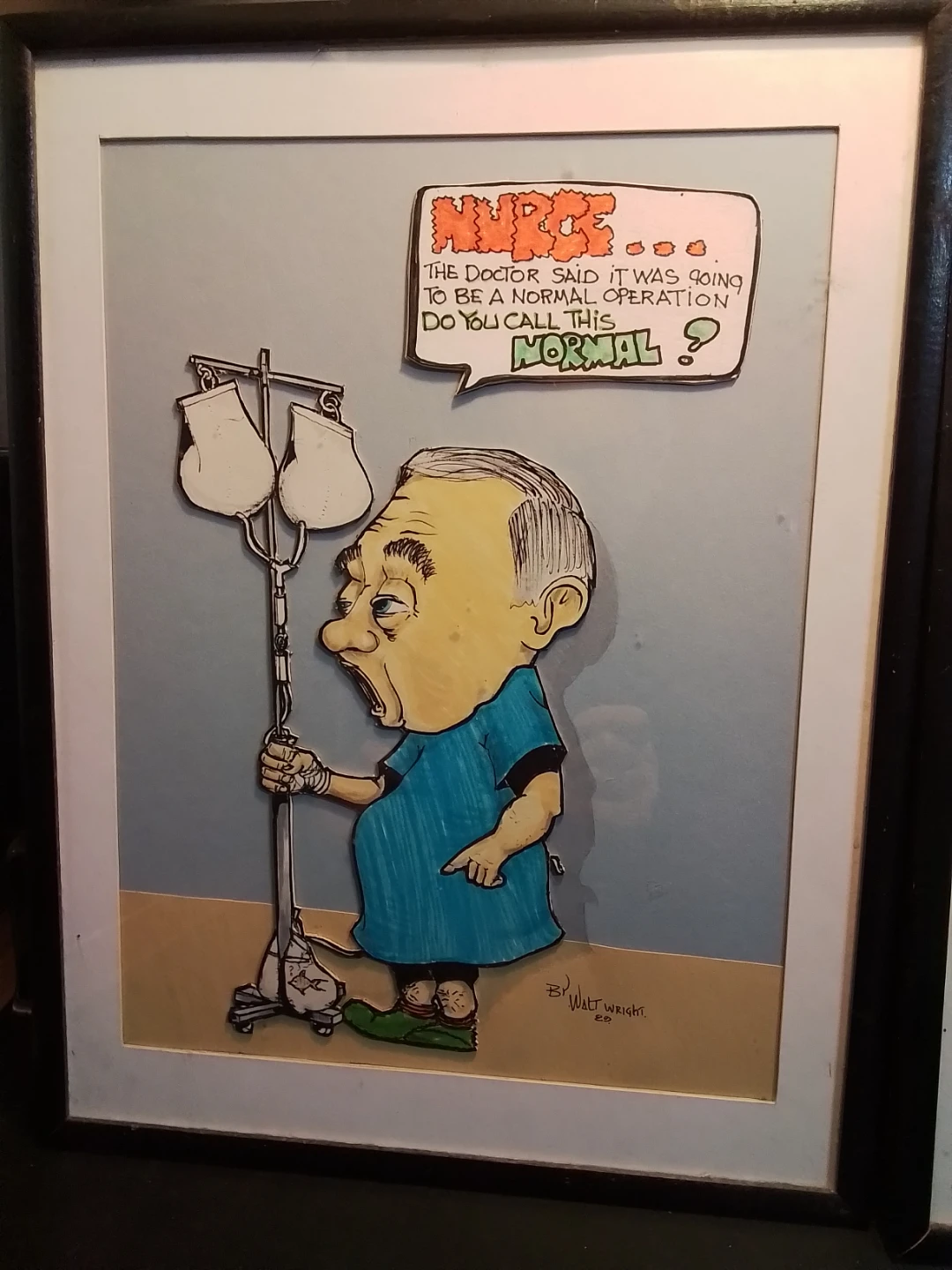 Vintage Cartoon Sketches Artist Signed Walt Wright 13x17" I