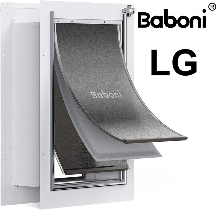 Baboni 3-Flaps Pet Door for Wall, Steel Frame and Telescoping