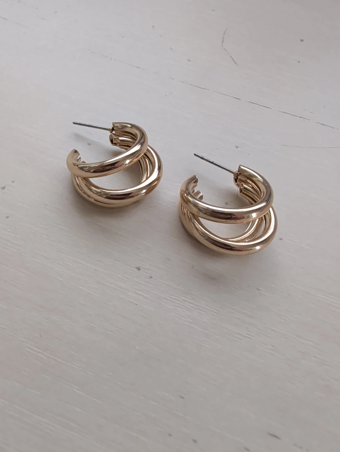 Gold-tone Double Hoop Earrings