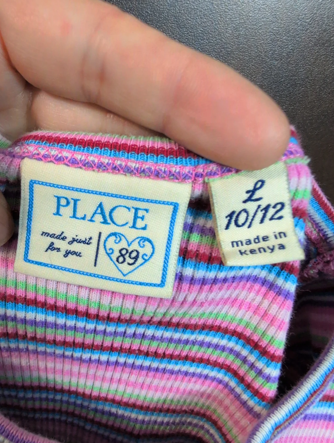 The Place Girls Striped Cotton T-Shirt - Size L 10/12 - photo 4