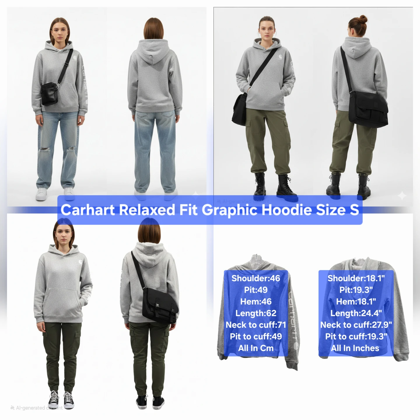 Carhartt Relaxed Fit Graphic Hoodie Size S - Relaxed-Fit