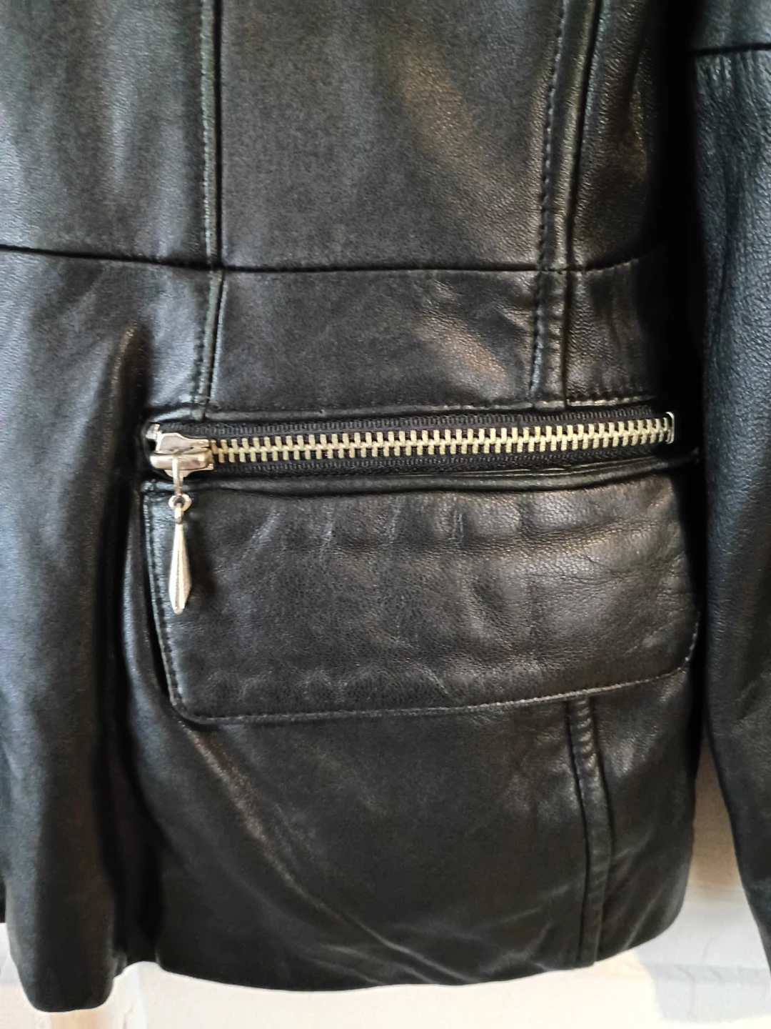 Jones New York Black Leather Jacket Size S - photo 3