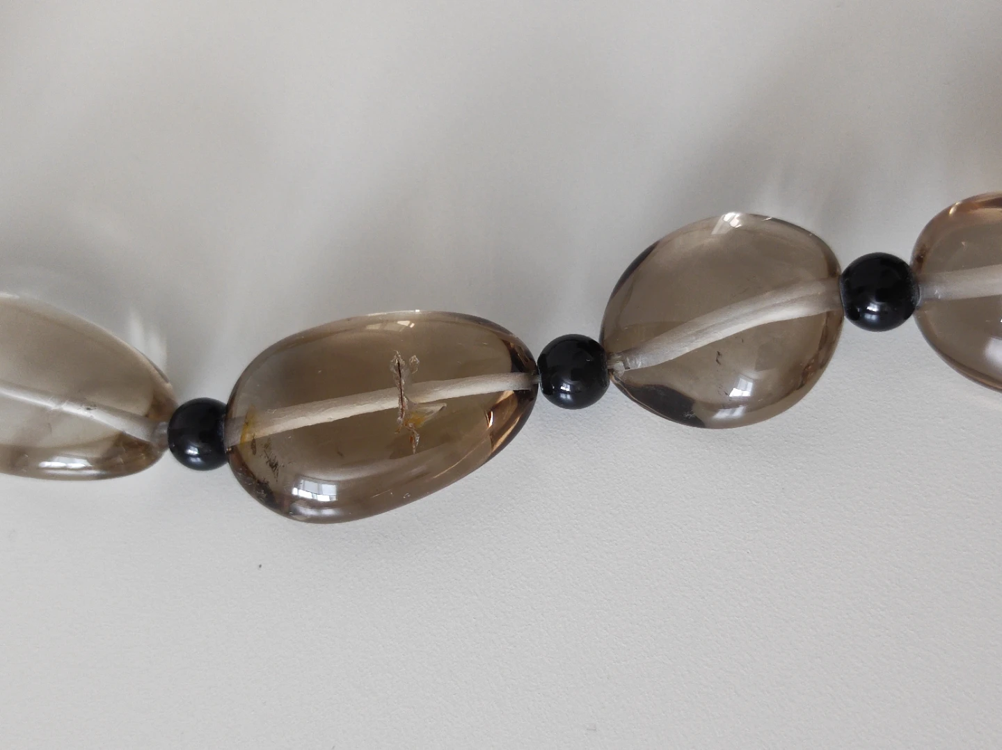 Vintage Sterling silver Smoky Quartz Nugget Necklace - photo 3