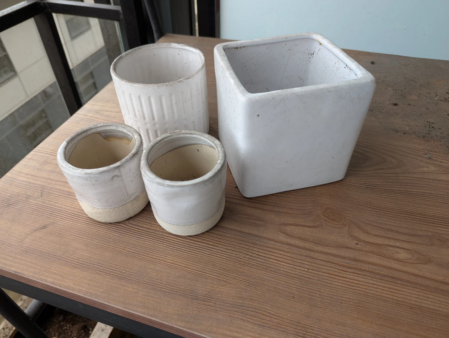 Set of 4 White Ceramic Planters carrot 🥕