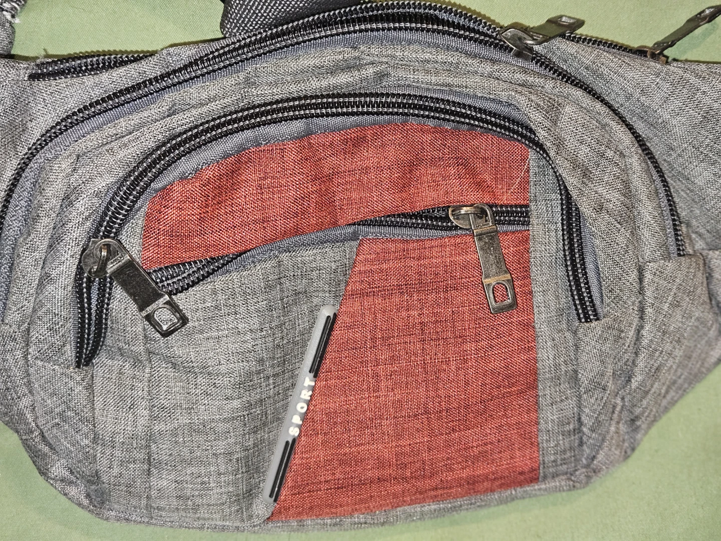 Gray and Red Fanny Pack / Waist Bag - photo 2
