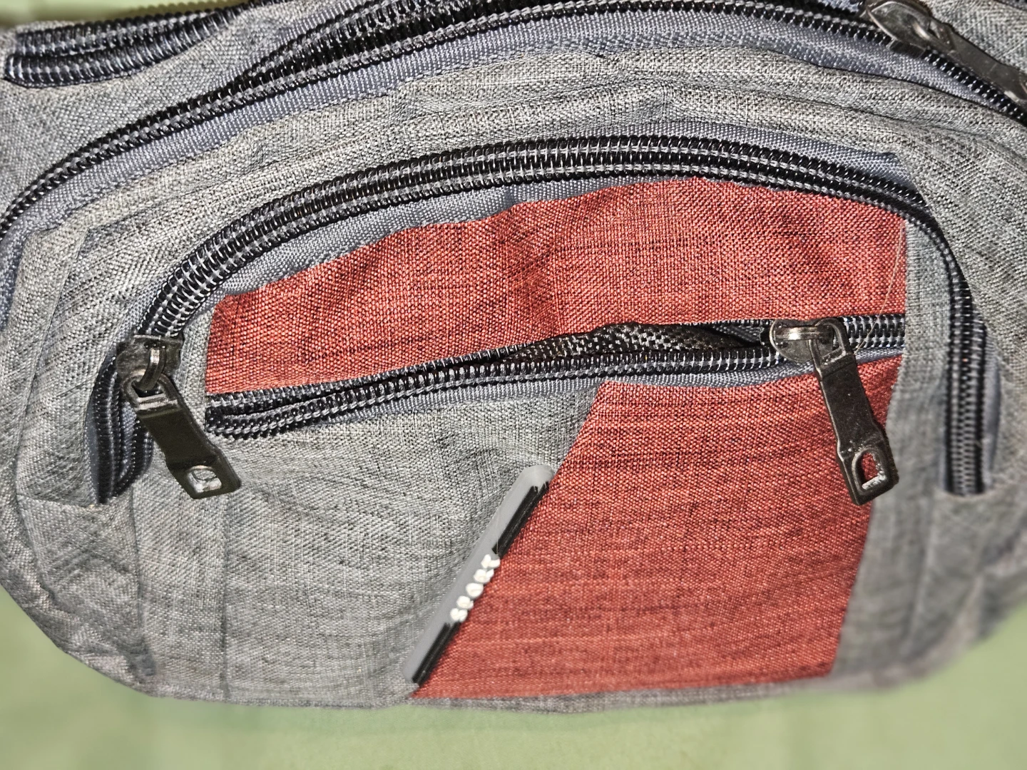 Gray and Red Fanny Pack / Waist Bag - photo 3