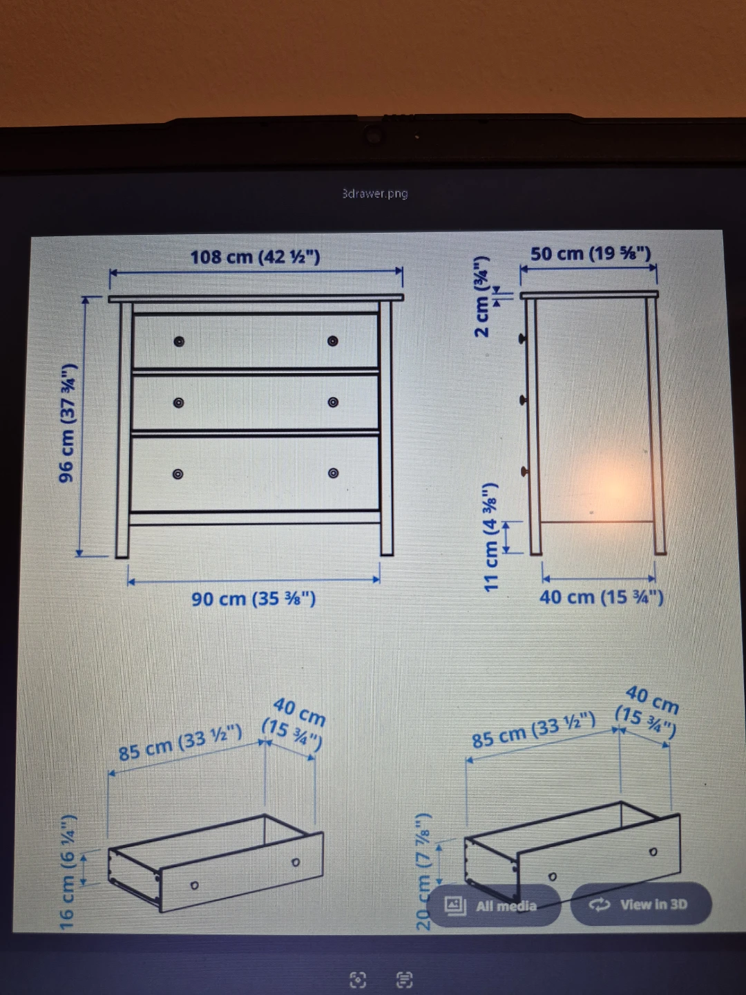 Ikea Hemnes 3 Drawer Chest - photo 4
