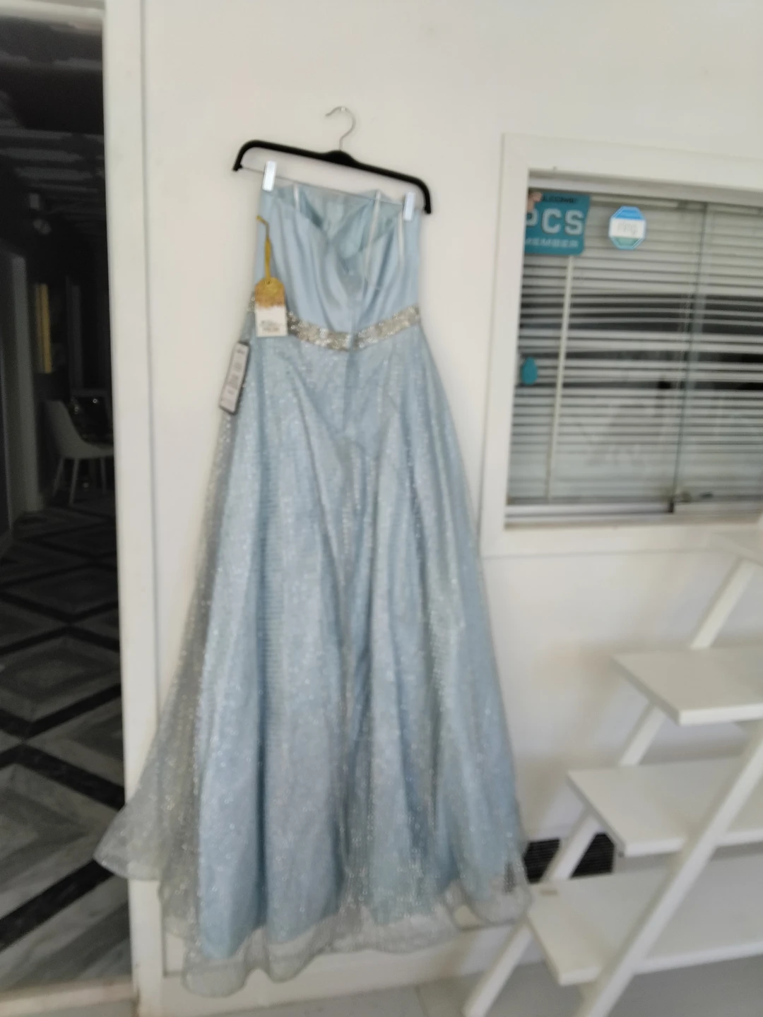 Say Yes to the Prom Light Blue Beaded Gown