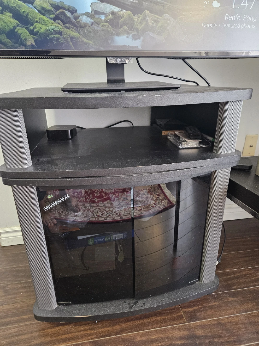 Black Media Console Stand