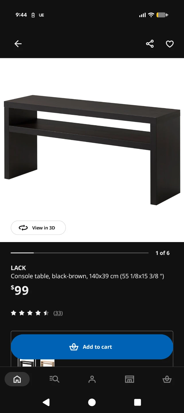 IKEA LACK Console Table - Black-Brown