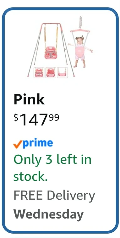 FUNLIO 2-in-1 Swing Set & Baby Jumper - Pink - photo 3