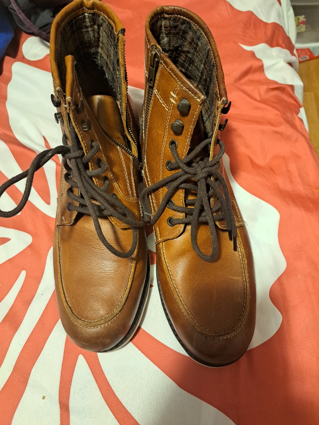 Men's Brown Leather Boots Size 12 - photo 3