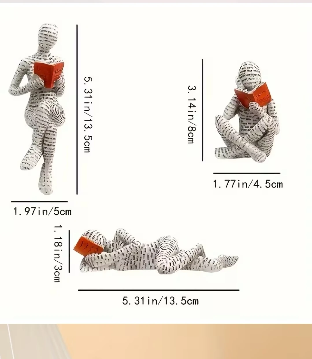 Readers Sandstone Statue set (3 pcs new) - photo 5