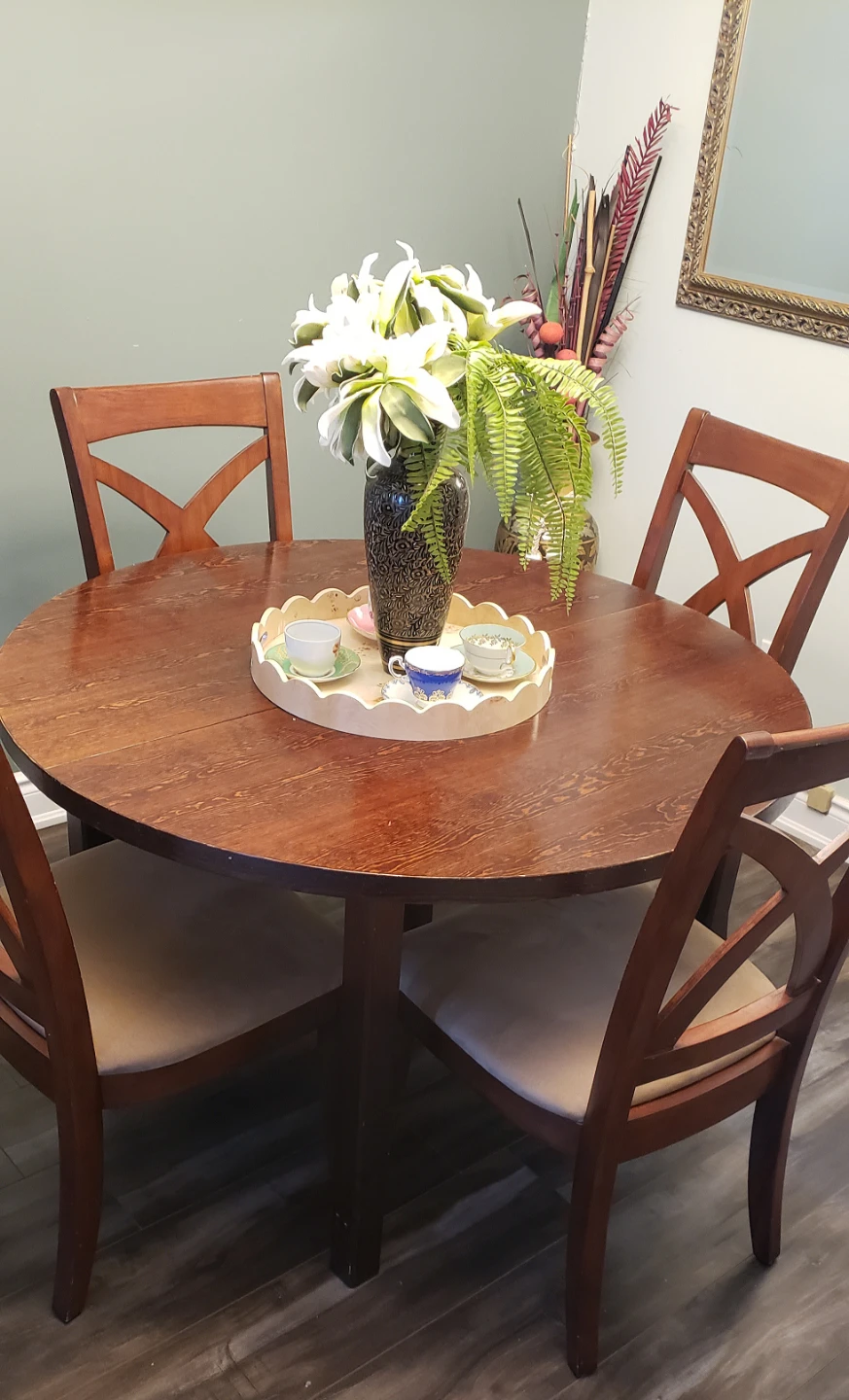 Wooden Dining Table with 4 Chairs
