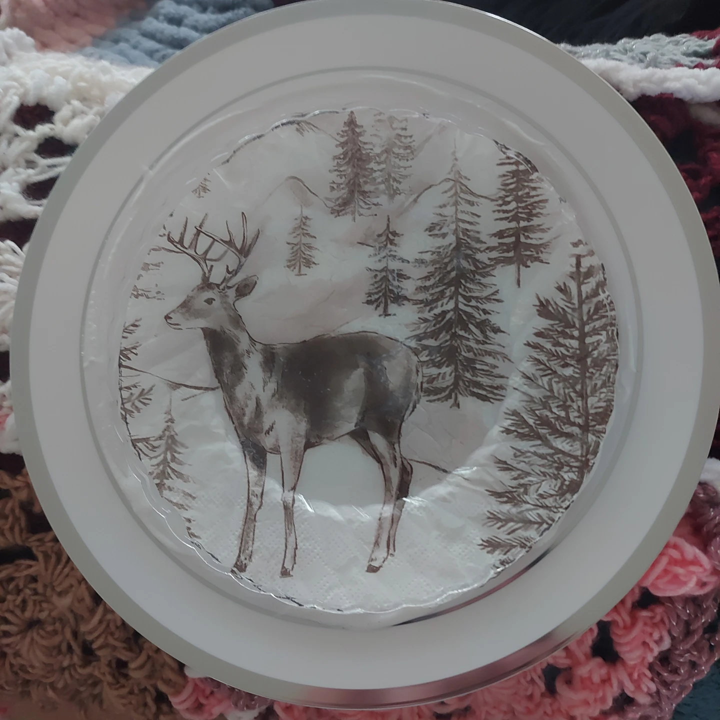 Deer and Forest Scene Decorative Plate