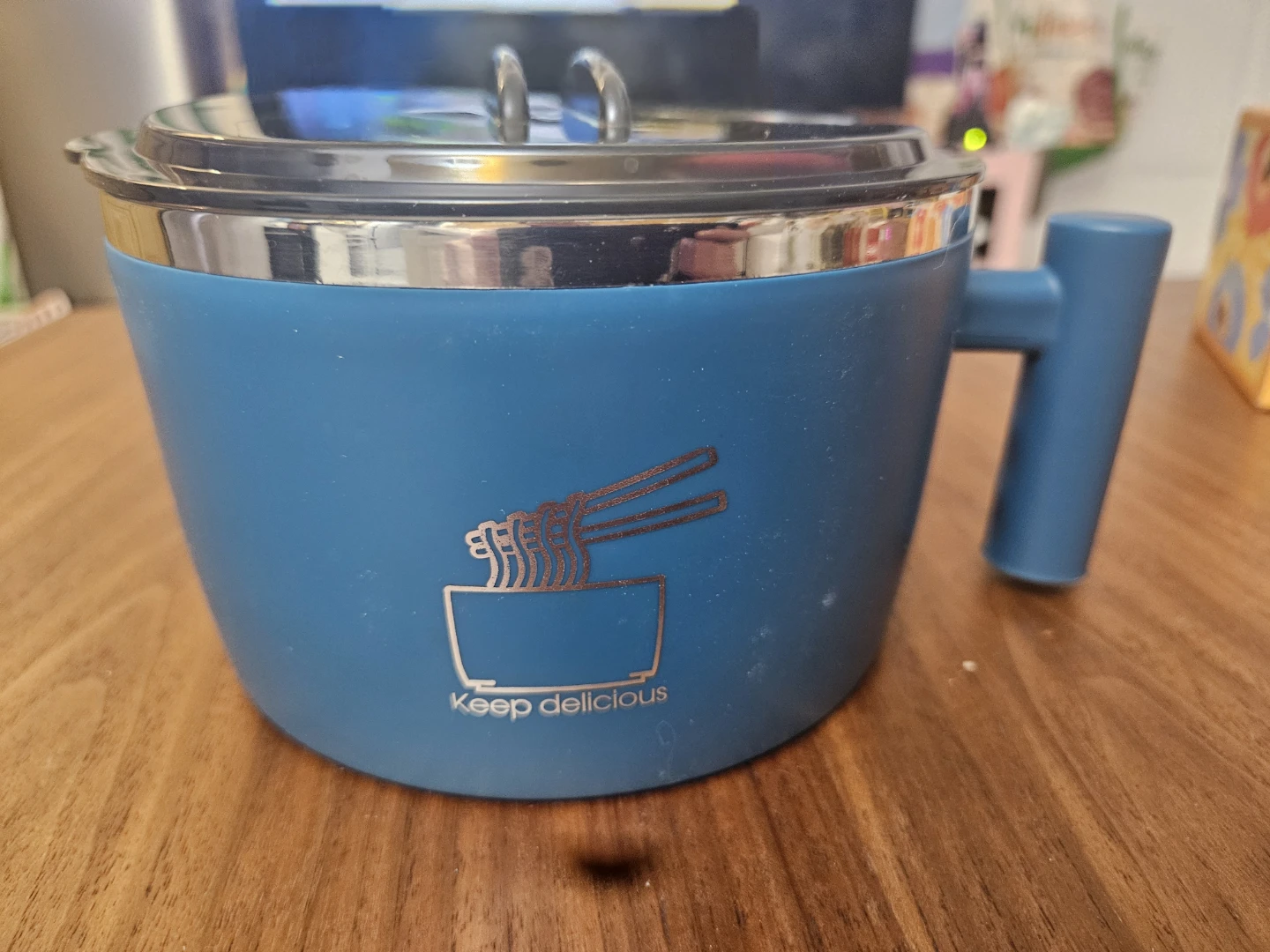 Blue Insulated Bowl with Lid