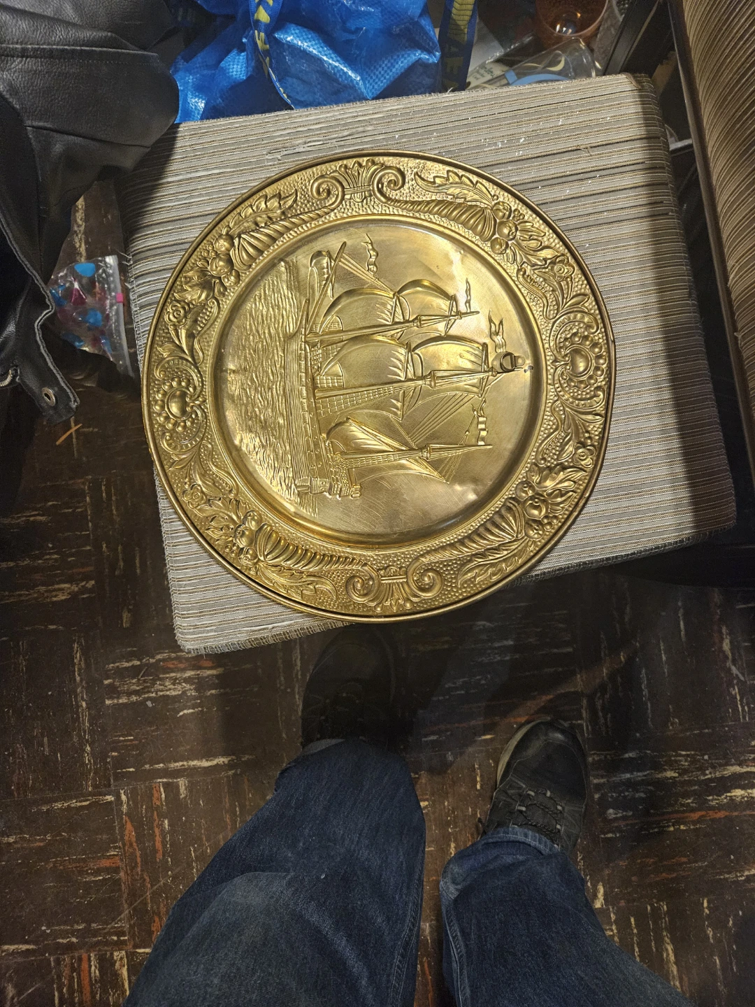 Embossed Brass Ship Plate - photo 3