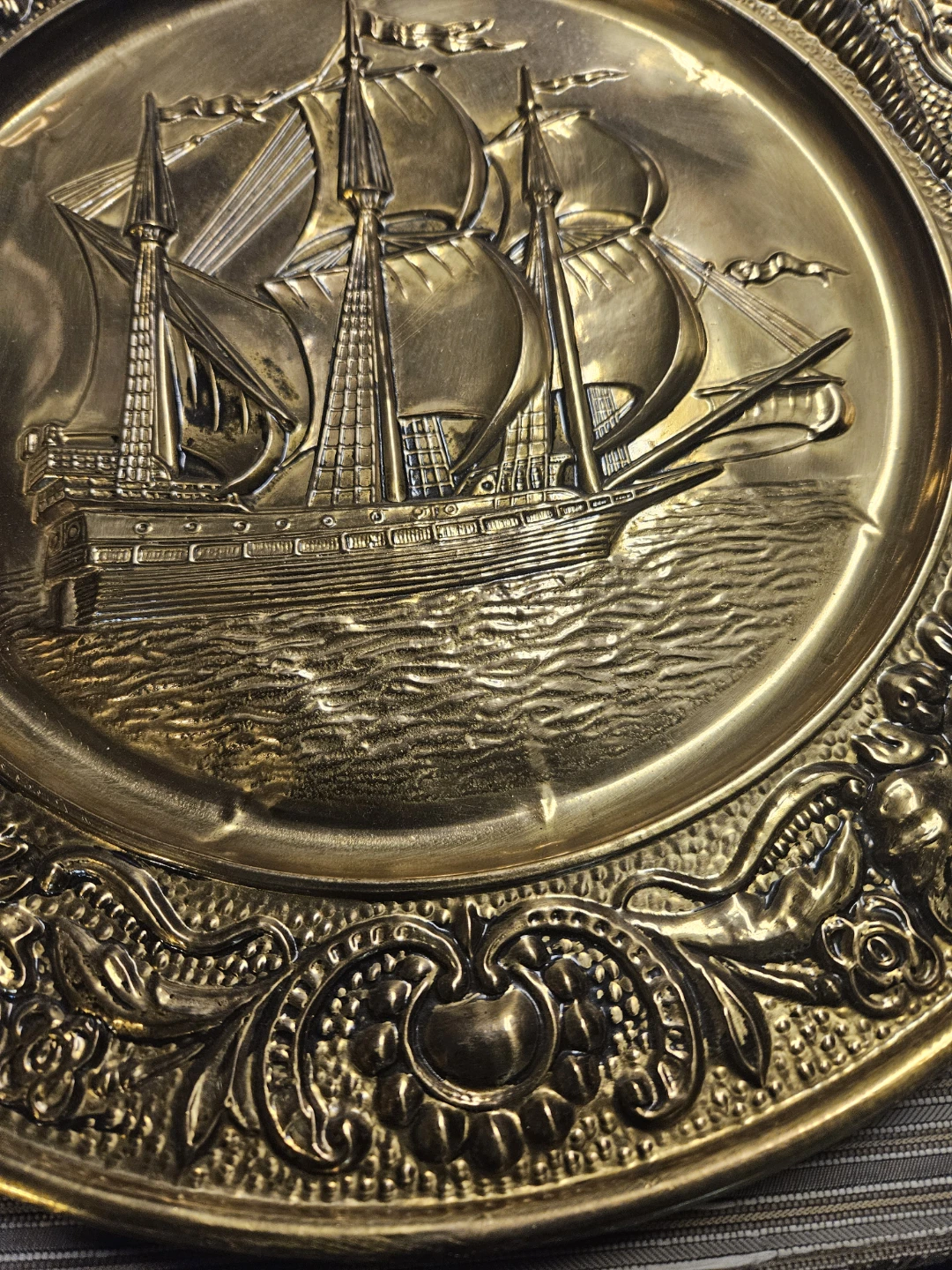 Embossed Brass Ship Plate - photo 4