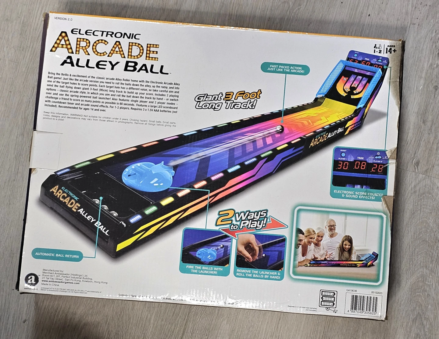 Electronic Arcade Alley Ball Game - Giant 3 Foot Long Track! - photo 2