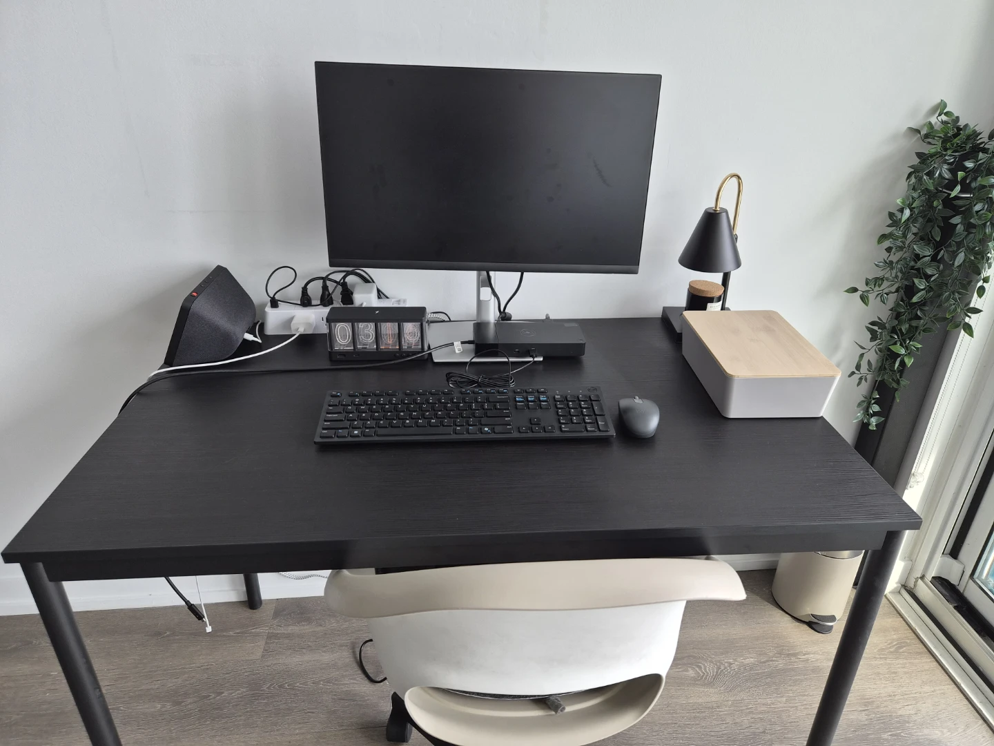 Black IKEA Desk and Chair