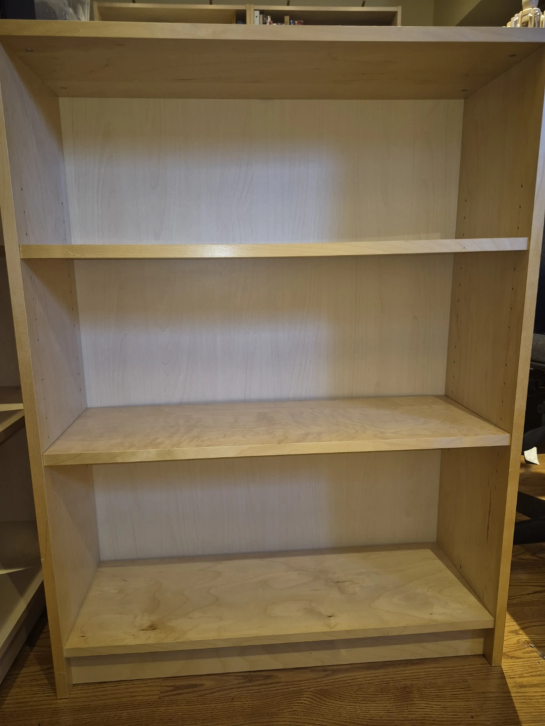 Three Ikea "Billy" Bookshelves