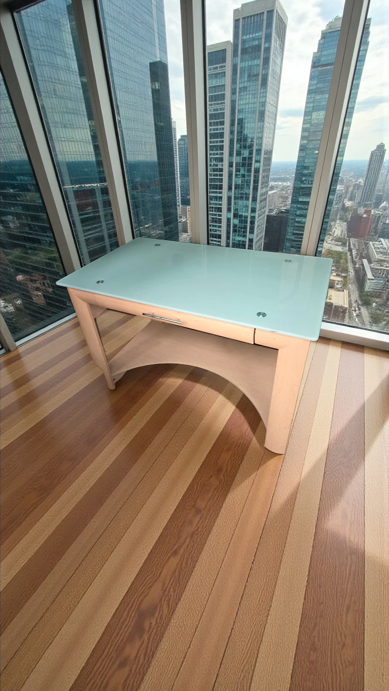 FREE DELIVERY! Nice Glass Top Desk w pull out keyboard drawer