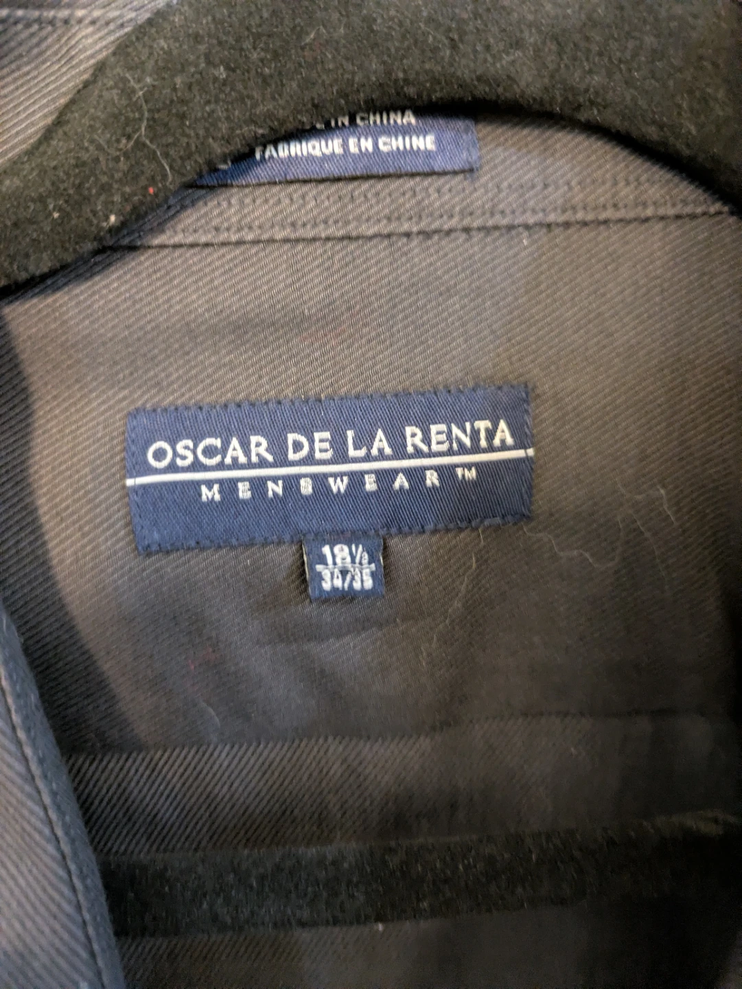 Oscar de la Renta Menswear Black Dress Shirt - 18 1/2 - photo 2