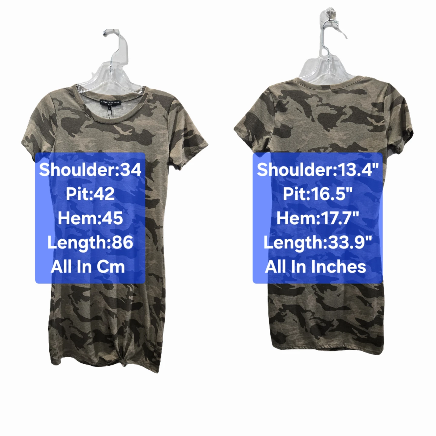 BNWTT Generation Love Holly Camo T-Shirt Dress Size S - photo 2